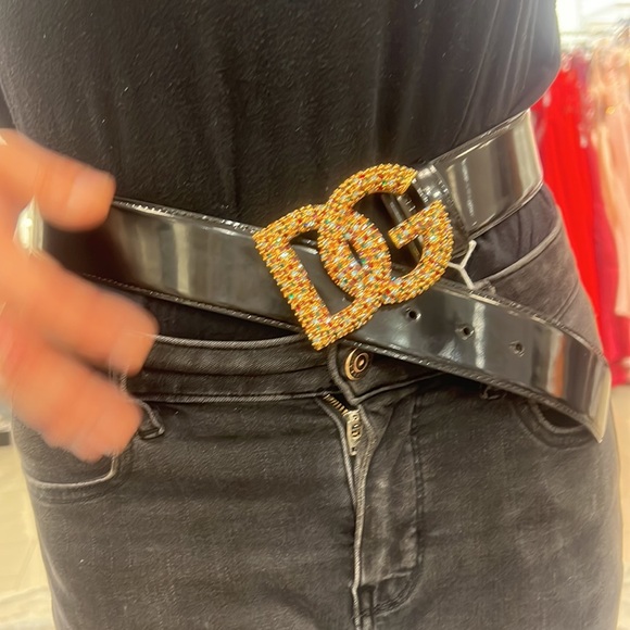 Dolce & Gabbana Black Belt with Gold Logo 38” - Picture 10 of 11